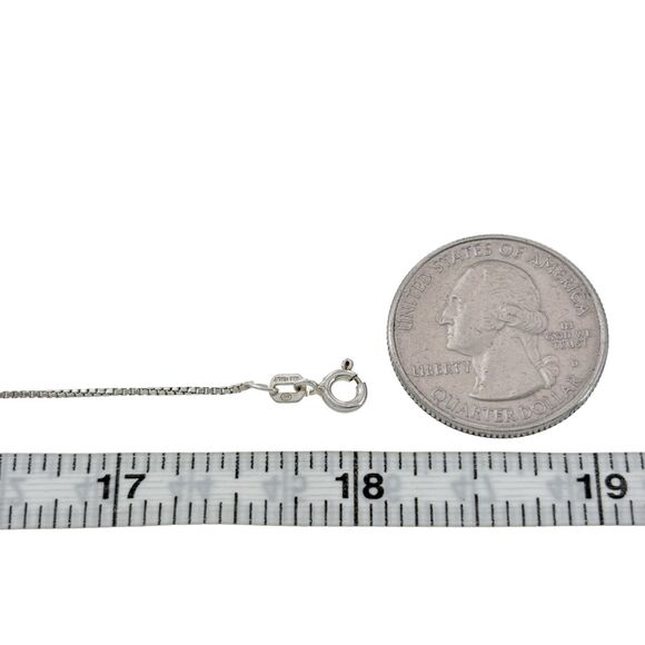 Vintage Italy Su Sterling Silver 925 1.0mm Box Chain Necklace 18" - Picture 3 of 3